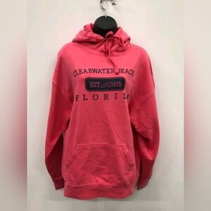 Clearwater Florida Classic Established Cotton Hoodie Sweatshirt Size L NWT